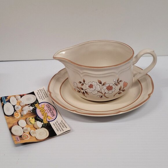 The Covington Edition Idlewild Gravy Boat with Underplate Stoneware Japan - Picture 1 of 7